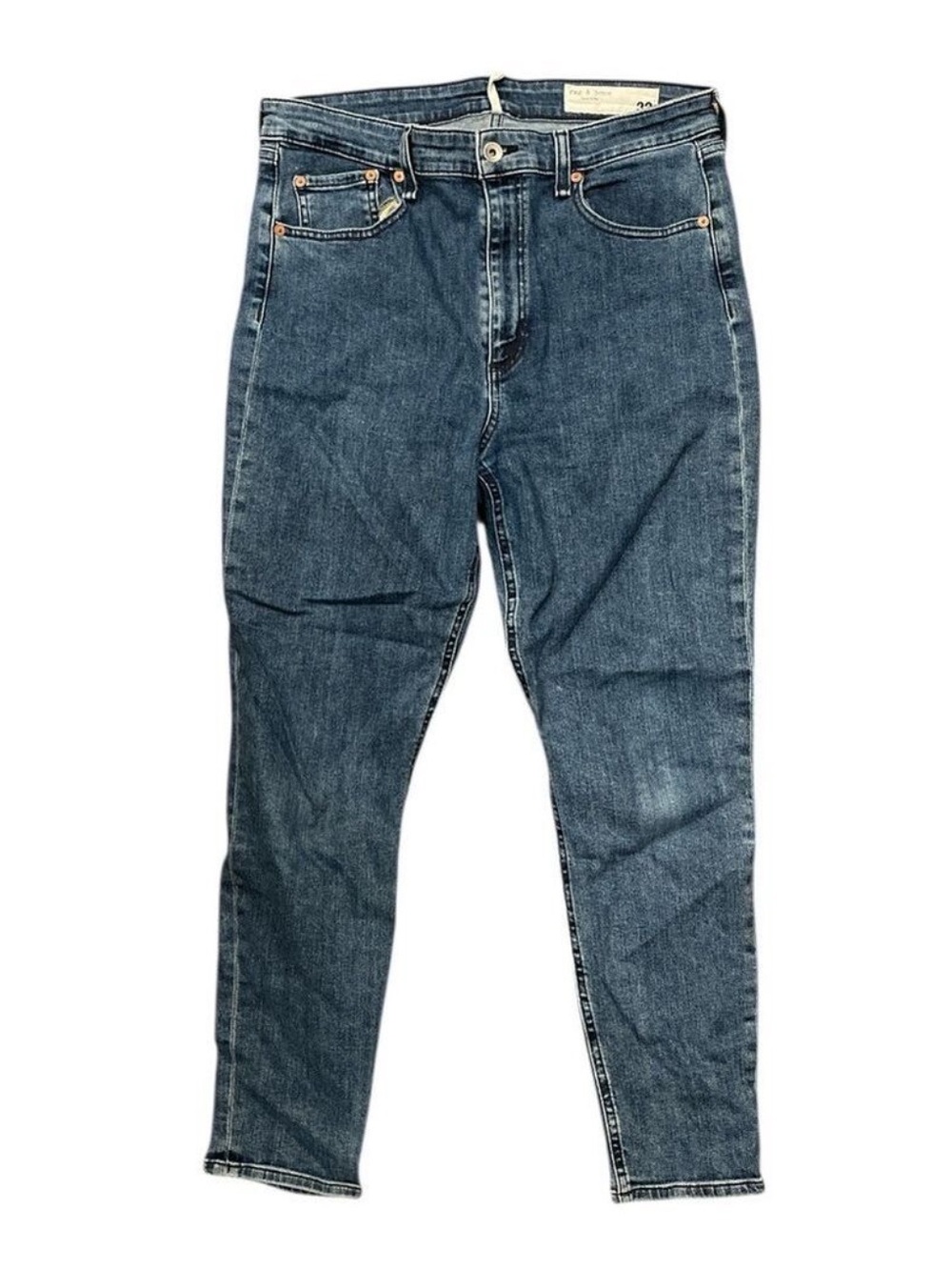 Rag & Bone Nina High Rise Skinny Jeans 32 Blue Stretch Ankle Denim